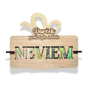 Vtipný drevený darček / Obálka na peniaze - Neviem podľa tvojho želania