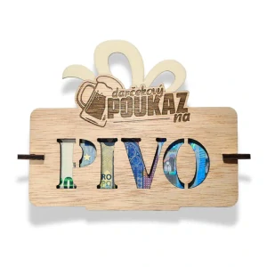 Drevená darčeková obálka na peniaze alebo poukaz (pivo)